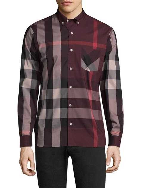 burberry red plaid shirt|burberry plaid shirt men's.